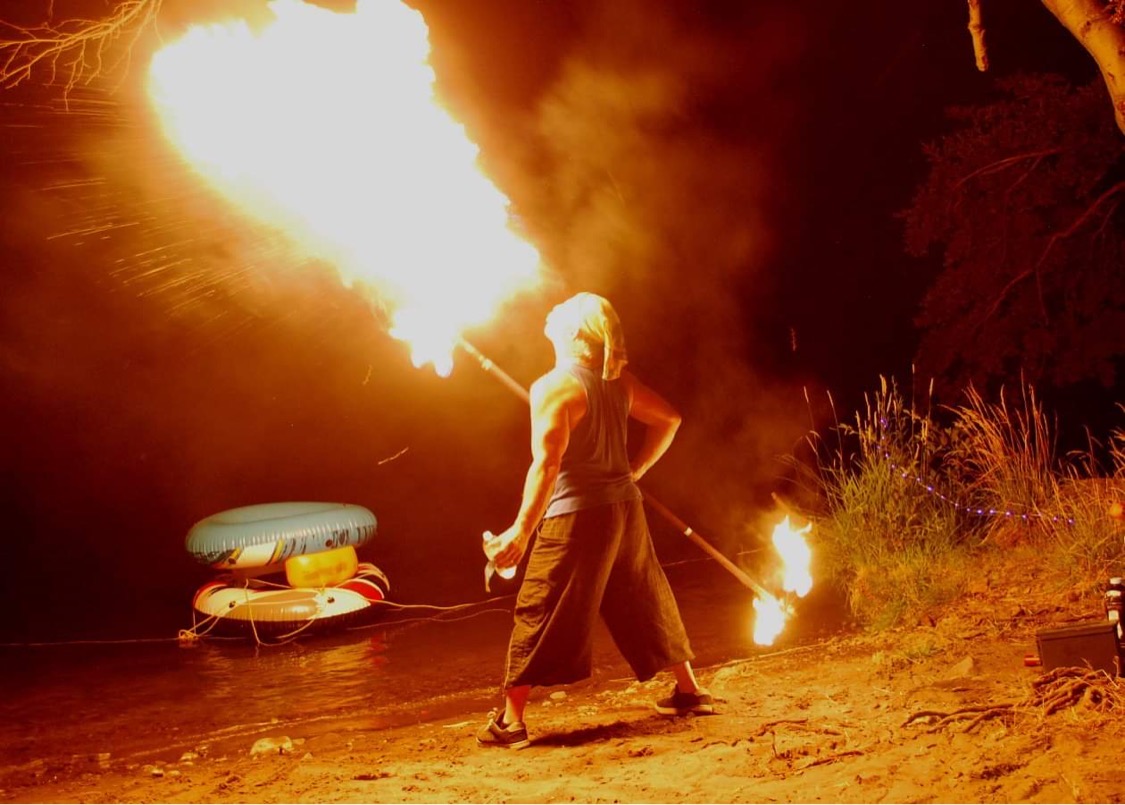 Sean spinning fire