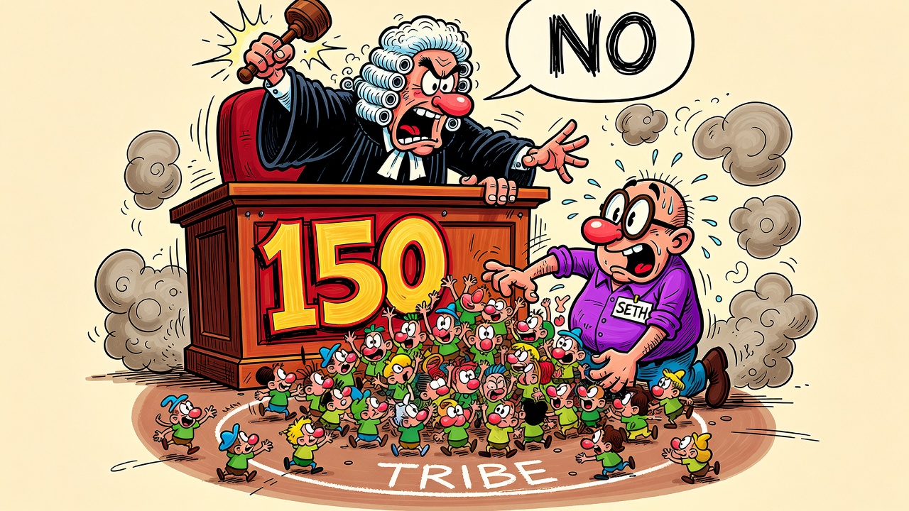 Cartoon panel: Dunbar's Law