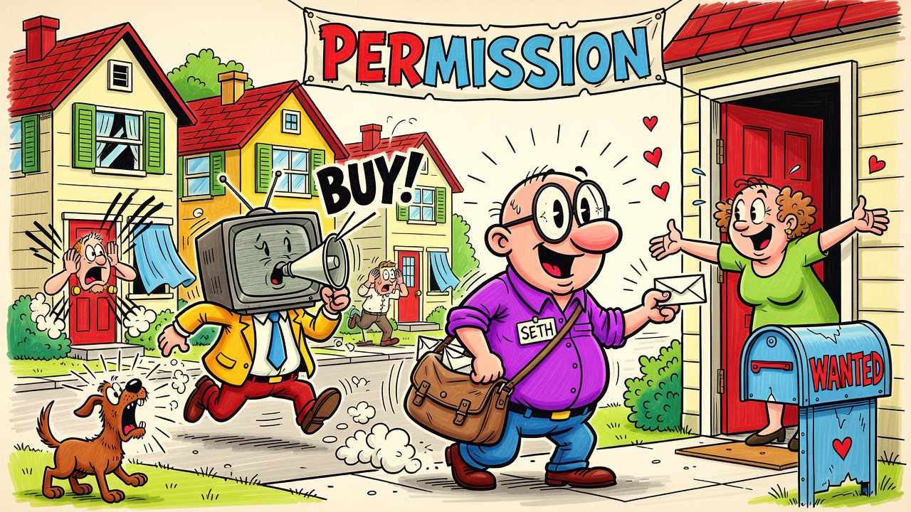 Cartoon panel: Permission