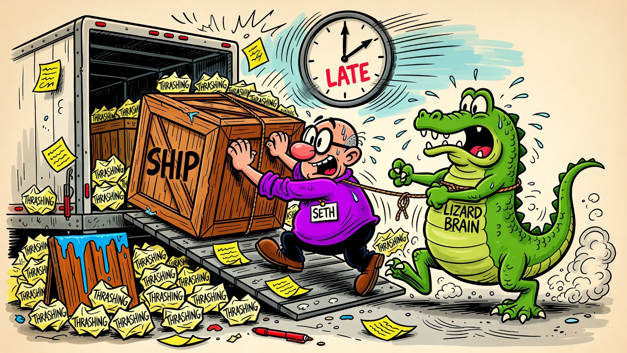 Cartoon panel: Fear of Shipping