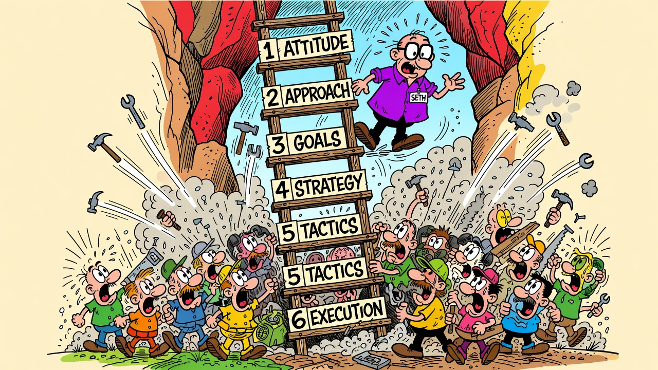 Cartoon panel: The Hierarchy of Success
