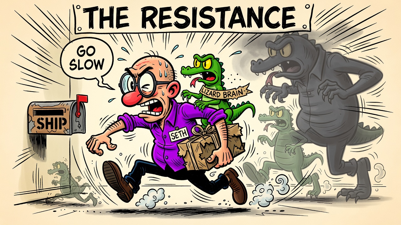 Cartoon panel: The Lizard Brain