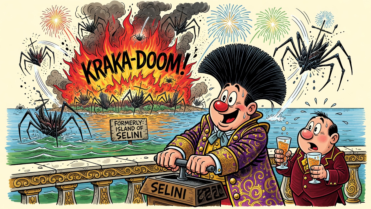 Cartoon panel: The Island of Selini