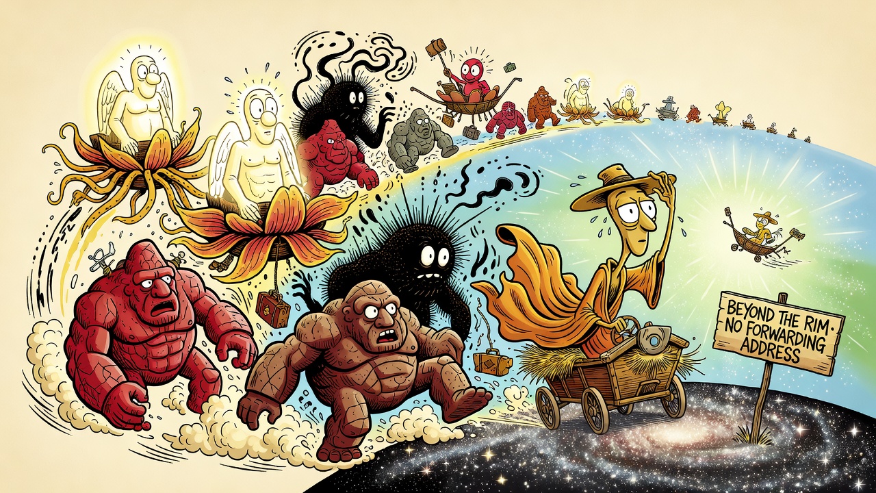 Cartoon panel: Beyond the Rim