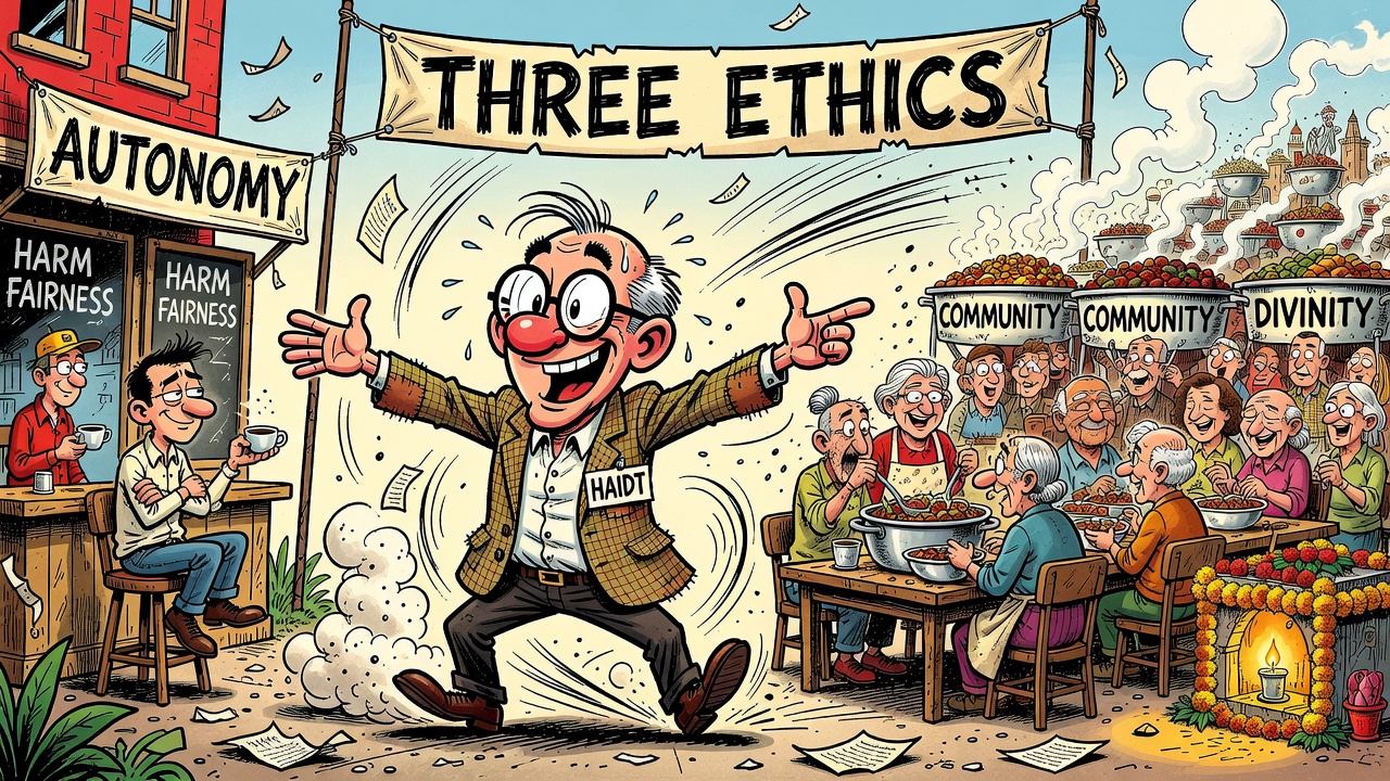 Cartoon panel: A Bigger Moral Menu