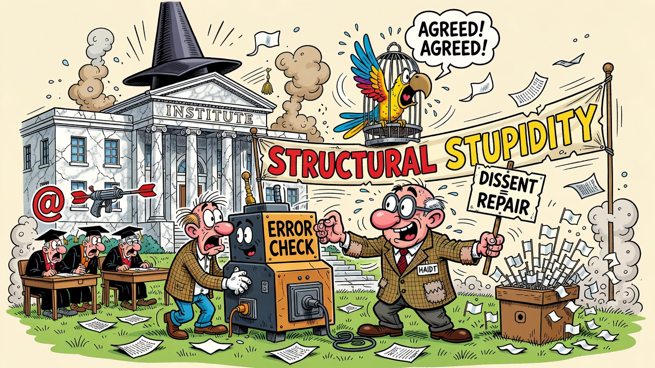 Cartoon panel: Structural Stupidity